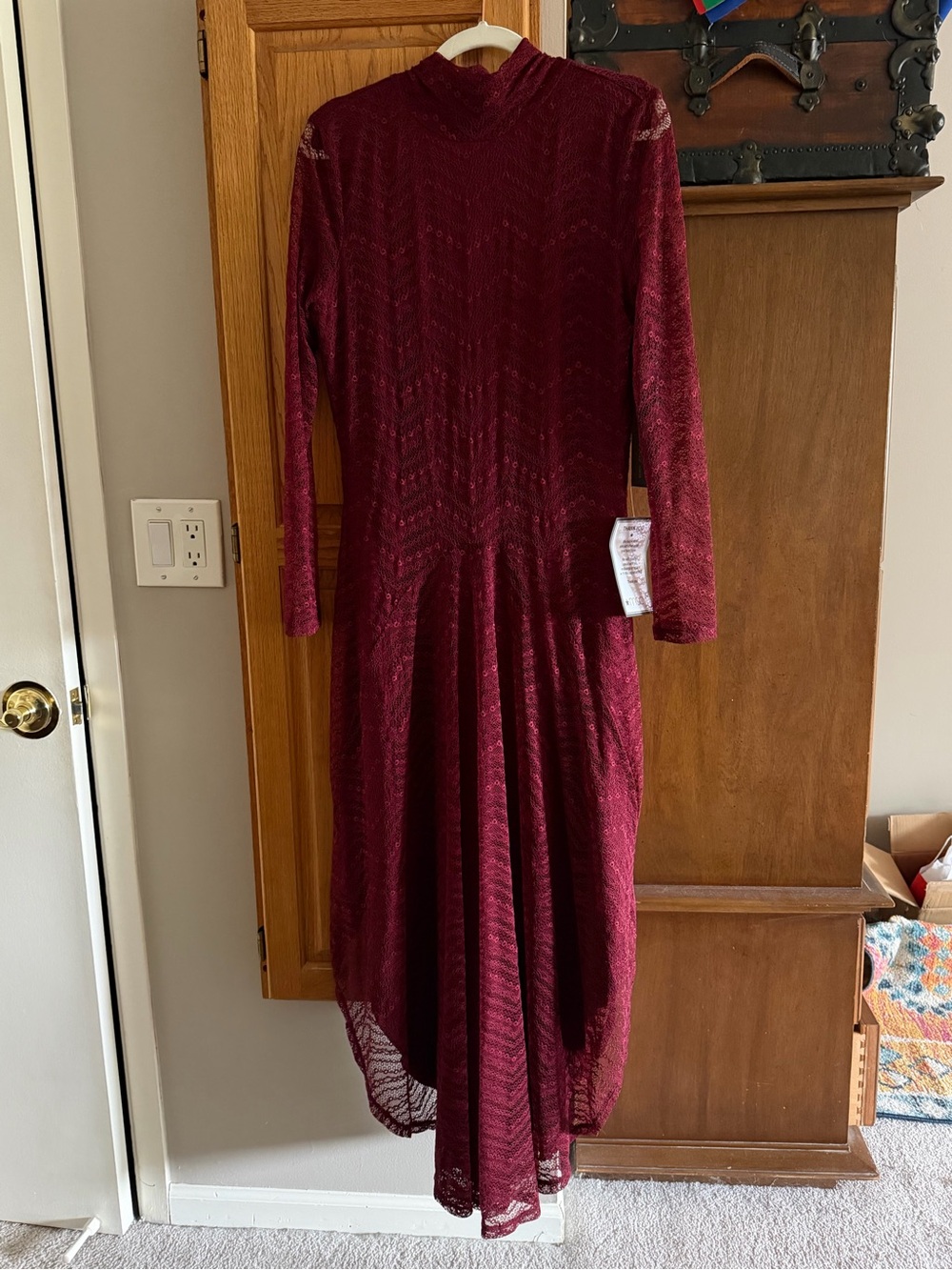 NWT RACHEL Rachel Roy Beatrice Burgundy Lace Maxi Dress XL